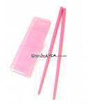 Japanese Bento Chopsticks with Case Portable Pink