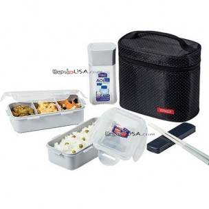 Microwavable Airtight Bento Lunch Box Set, BPA Free Water Bottle Black Microwavable Airtight Bento Lunch Box Set, BPA Free Water Bottle Black