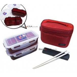 Microwavable Airtight Bento Lunch Box Set Dishwasher Safe Red Bag Microwavable Airtight Bento Lunch Box Set Dishwasher Safe Red Bag