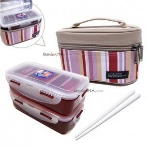 Microwavable Airtight Bento Lunch Box Set Lovely Red