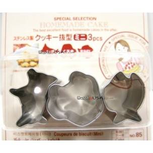 Japanese Bento Accessories Ham Cheese Cookie Cutter Set of 3 Japanese Bento Accessories Ham Cheese Cookie Cutter Set of 3