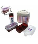 Microwavable Airtight Bento Lunch Box Set Lovely Red with Bottle