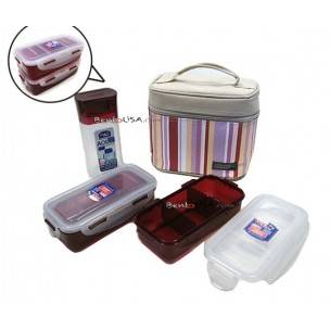 Microwavable Airtight Bento Lunch Box Set Lovely Red with Bottle Microwavable Airtight Bento Lunch Box Set Lovely Red with Bottle