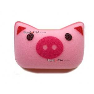 Japanese Kitchen Cute Animal Face Sponge Pink Pig Japanese Kitchen Cute Animal Face Sponge Pink Pig