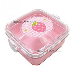 Microwavable Japanese Bento Box Lunch Box Fruit Pink Strawberry