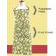 Japanese Kitchen Cute Apron with Front Pocket Yellow Brown