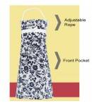 Japanese Kitchen Cute Apron with Front Pocket Blue