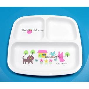 Microwavable Cute Lunch Plate Dish for Kids - 3 Sections Cute Animal