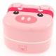 Japanese Bento Box 2 tier Lunch Box with Strap Pig Face