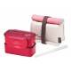 Microwavable 2 Tier Bento Lunch Box Set with Lunch Bag, Chopsticks - Mini Series - Pink