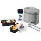 Microwavable Airtight Bento Lunch Box Set, BPA Free Water Bottle Gray