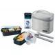 Microwavable Airtight Bento Lunch Box Set, BPA Free Water Bottle Gray