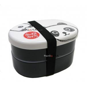 Japanese Bento Box 2 tier Lunch Box with Strap Panda Japanese Bento Box 2 tier Lunch Box with Strap Panda