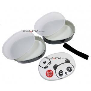 Japanese Bento Box 2 tier Lunch Box with Strap Panda Japanese Bento Box 2 tier Lunch Box with Strap Panda