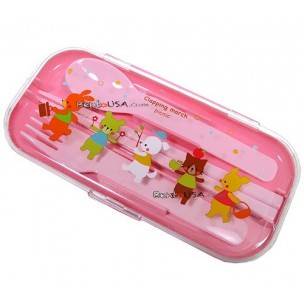 Japanese Bento Box Fork Spoon Chopsticks and Case 4 in 1 - Animal Japanese Bento Box Fork Spoon Chopsticks and Case 4 in 1 - Animal