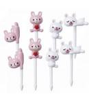 Japanese Bento Accessory Food Pick Cute 3D Rabbit 8 pcs