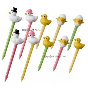 Japanese Bento Accessory Food Pick Duck Family 3D food picks 10 pcs