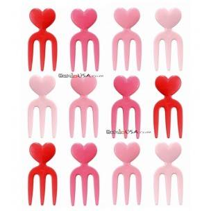 Japanese Bento Box Accessory Heart Fork Food Pick 12 Pcs