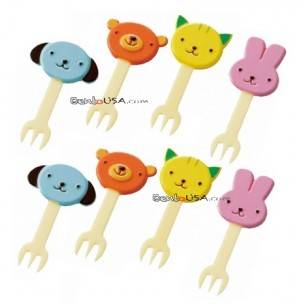 Japanese Bento Box Accessories Food Pick Cute Animal Fork 8 pcs fo