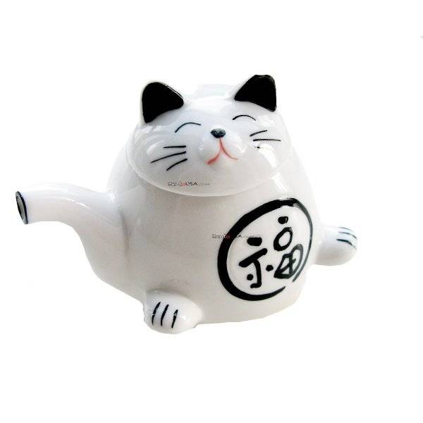 Japanese Kitchen Lucky Cat Ceramic Sauce Container Jar