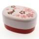 Japanese Bento Box 2 tier Lunch Box with Strap Gorgeous Rabbit
