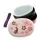 Japanese Bento Box 2 tier Lunch Box with Strap Gorgeous Rabbit