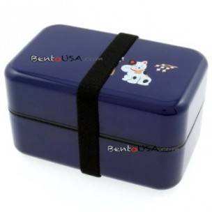 Microwavable Japanese Bento Box Lunch Box Purple Lucky Cat 2 tier Microwavable Japanese Bento Box Lunch Box Purple Lucky Cat 2 tier