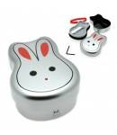 Japanese Bento Box 2 tier Lunch Box with Strap Rabbit - Tin color