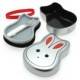 Japanese Bento Box 2 tier Lunch Box with Strap Rabbit - Tin color