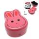 Japanese Bento Box 2 tier Lunch Box with Fork, Strap - Rabbit 
