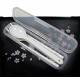 Japanese Bento Box Fork Spoon Chopsticks Case 4 in 1