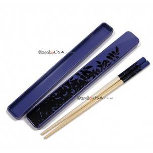 Japanese Bento Portable Chopsticks with Case Purple 