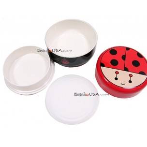 Japanese Bento Box 2 tier Lunch Box with Strap Lady Bug Japanese Bento Box 2 tier Lunch Box with Strap Lady Bug