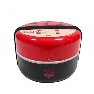 Japanese Bento Box 2 tier Lunch Box with Strap Lady Bug Japanese Bento Box 2 tier Lunch Box with Strap Lady Bug