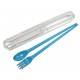 Japanese Bento Fork Spoon Chopsticks 3 + 1 Case MINI Blue