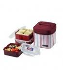 Lock&Lock Square Bento Lunch Box 3-pcs Set with Insulated Bag