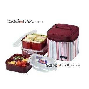 LocknLock Square Bento Lunch Box 3-pcs Set with Insulated Bag