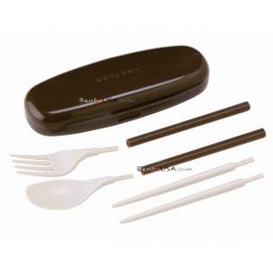 Japanese Bento Portable Spoon Fork Chopsticks with Case 4 in 1 Set 