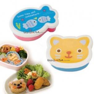 Japanese Bento Accessories Microwavable Food Cup with Lid - Fish Cat Japanese Bento Accessories Microwavable Food Cup with Lid - Fish Cat