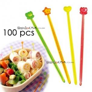 Japanese Bento Cute Food Pick 100 pcs - Clear and Slim Japanese Bento Cute Food Pick 100 pcs - Clear and Slim