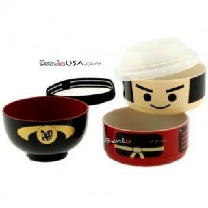 Japanese Bento Box 2 tier Lunch Box Kokeshi Samurai Set Japanese Bento Box 2 tier Lunch Box Kokeshi Samurai Set
