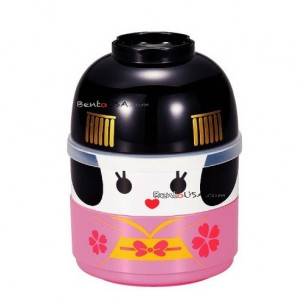 Japanese Bento Box 2 tier Lunch Box Kokeshi Keisha Set