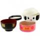 Japanese Bento Box 2 tier Lunch Box Kokeshi Keisha Set