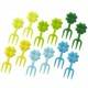 Japanese Bento Box Accessory Clover Fork Food Pick 12 Pcs