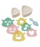 Japanese Bento Triangle Rice Mold set with Smile Face Sheet Mold
