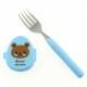 Japanese Bento Box Cutlery Fork with Animal Case Blue