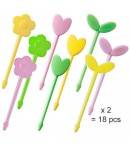 Japanese Bento Food Pick Flower Leaf 18 pcs for Bento Box