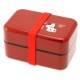 Microwavable Japanese Bento Box Lunch Box Red Lucky Cat