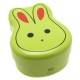 Japanese Bento Box 2 tier Lunch Box with Fork, Strap Green Rabbit 