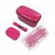 Microwavable Japanese Bento Box Lunch Box Set with Spoon Fork Pink